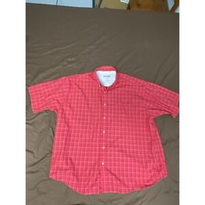 Wrangler Hero Button Up Shirt Mens Red Plaid Check Flannel Shirt Size 2XL Cotton